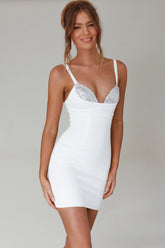 La Bellevilloise Sequin Bust Mini Dress White